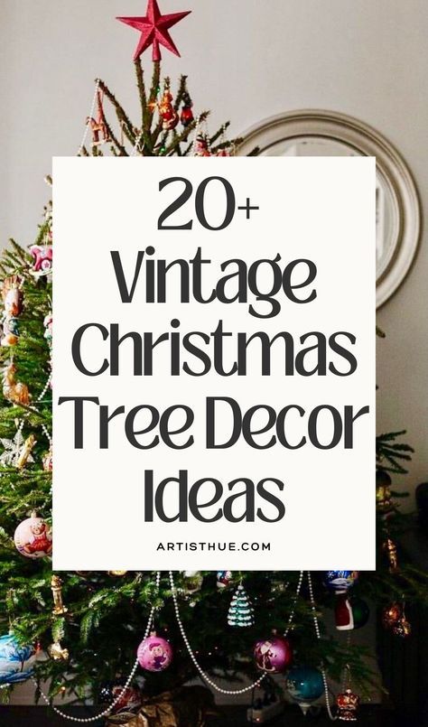 Small Silver Christmas Tree Ideas, Vintage Christmas Trees Ideas, Antique Christmas Trees, Vi Tage Christmas Tree, Decorated Christmas Trees Ideas Vintage, 1960 Christmas Tree, Vintage Look Christmas Tree, Vintage Christmas Tree Themes, Vintage Looking Christmas Tree