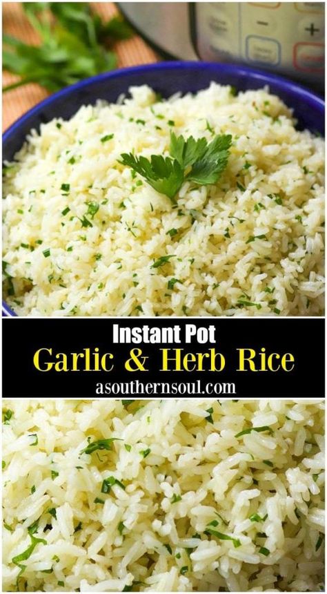 Garlic And Herb Rice, Herb Rice, Rice Side Dish Recipes, Seasoned Rice Recipes, Fluffy Rice, Healthy Rice, Rice Side, Rice Recipes For Dinner, Meal Prep Plans