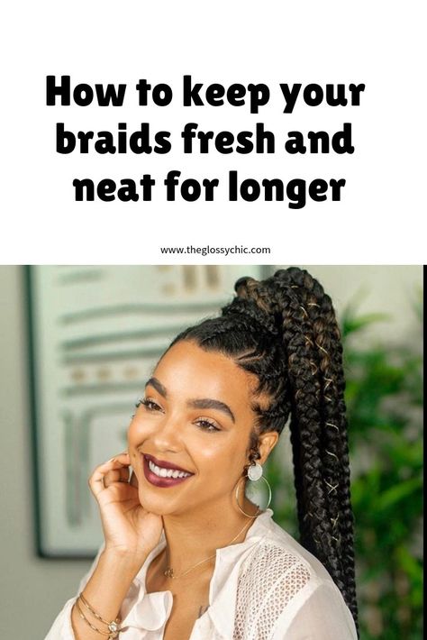 how to keep your braids for longer How To Make Box Braids Last Longer, How To Make Your Braids Last Longer, How To Make Braids Last Longer, How To Care For Braids, Hairstyles With Attachment, Short Bridal Hairstyles, Braid Quotes, How To Make Braids, Short Bridal Hair