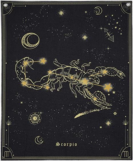 Scorpio Star Constellation, Khaki Walls, Constellation Tapestry, Tarot Tapestry, Blacklight Tapestry, Sagittarius Moon, Pisces Moon, Virgo Moon, Scorpio Moon