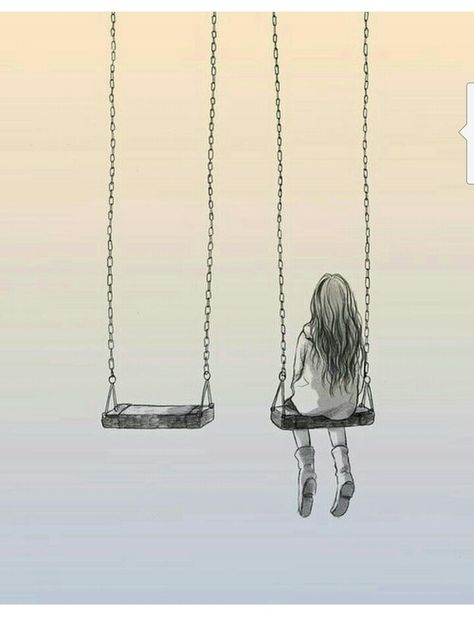 #Lonely #girl #swing Deep Art, Art Drawings Sketches Pencil, Japon Illustration, Dark Art Drawings, Trendy Art, Pencil Art Drawings, Drawing Images, Art And Illustration, Cool Art Drawings