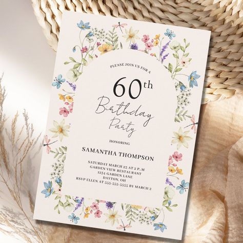 Watercolor Floral Invitation, Pink Feminine, 60th Birthday Invitations, 50th Birthday Invitations, Elegant Watercolor, 4th Birthday Parties, 50th Birthday Party, Beautiful Watercolor, Floral Invitation