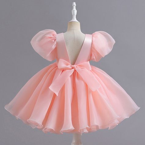 Satin Baby Dress, Kids Satin Dress, Children Outfits Girls Fashion, Dress For Kids, Satin Dresses Short, Baby Girl Pink Dress, Pink Baby Dress, Baby Tutu Dresses, Girls Birthday Party Dress