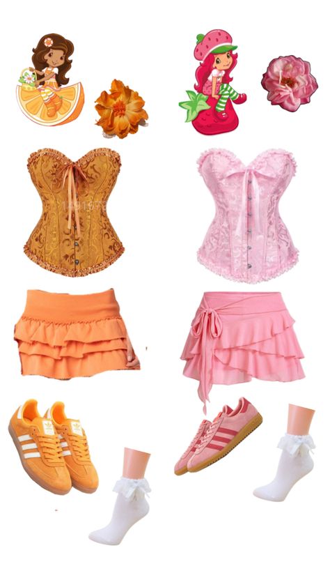 Orange Blossom And Strawberry Shortcake, Strawberry Shortcake Halloween Costume, Trio Costumes, Halloween Duos, Cute Group Halloween Costumes, Matching Halloween Costumes, Classy Halloween Costumes, Fairy Halloween Costumes, Trio Halloween Costumes