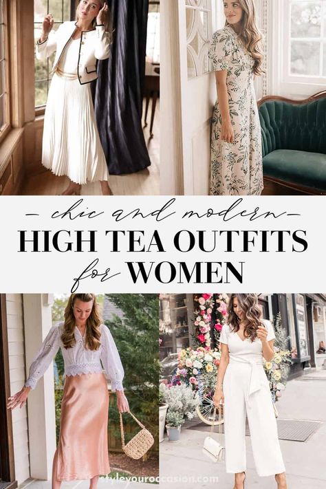 High Tea Outfits For Women Summer, Tea Time Outfits For Women, Tea Party Outfits For Women Casual, High Tea Outfits For Women Winter, Plus Size Tea Party Outfit, Tea Party Outfit Winter, High Tea Party Outfit Classy, Tea Party Attire For Women, Tea Party Outfits For Women Classy