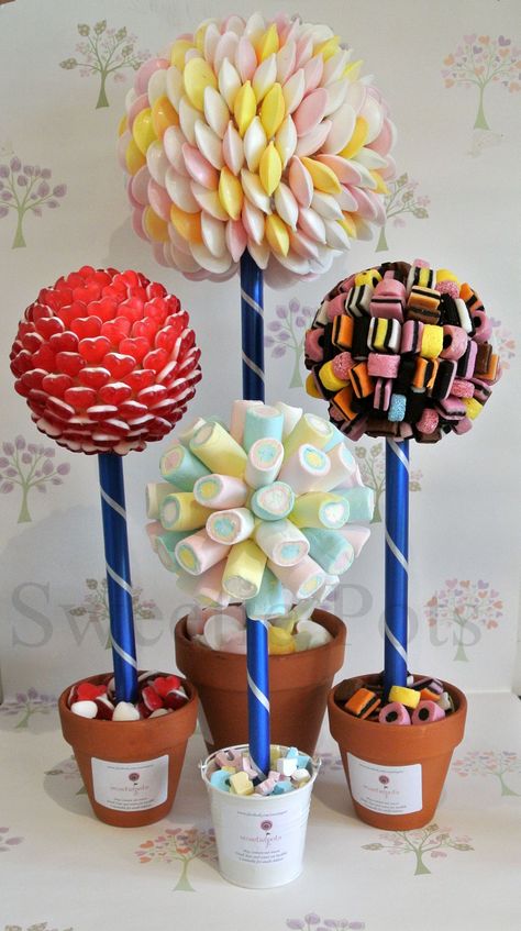 Candy Trees Ideas, Candy Trees, Candy Tree, Party Sweets, Sweet Trees, Candy Cakes, Candy Crafts, Candy Table, Chocolate Bouquet