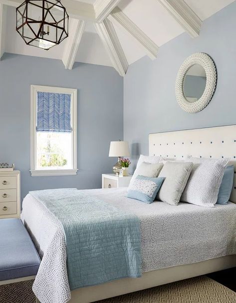 80 Breathtakingly Blue Bedroom Wall Designs for Inspiration - Cozy Home 101 Beautiful Bedrooms For Couples, Bedroom With Blue Walls, Bedroom Ideas For Couples Romantic, Andrew Howard, Light Blue Bedroom, Blue Gray Bedroom, Grey Bedroom Design, Blue Bedroom Walls, Romantic Interior