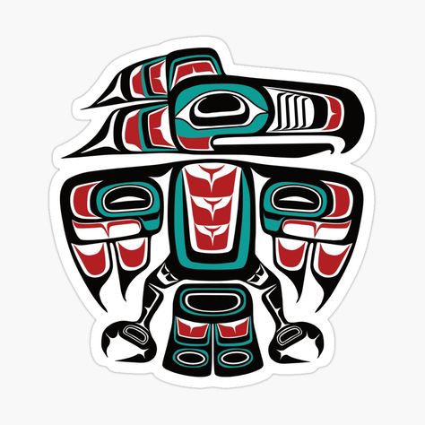 "Haida Tlingit Native Raven Totem" Poster by Beltschazar | Redbubble Tatouage Haida, Arte Haida, Raven Totem, Rabe Tattoo, Alaska Art, Pacific Northwest Art, Haida Art, Raven Art, Orca Whales