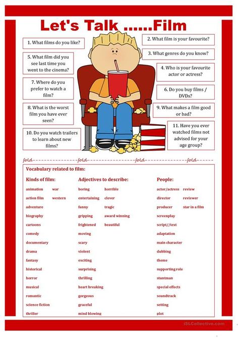 Movie Worksheet, Speaking Activities English, English Talk, Speaking Activities, Vocabulary List, English Fun, Lets Talk, English Activities, Speaking Skills