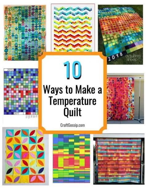 10 Ways to Make a Temperature Quilt – Quilting Temperature Quilts, Temperature Quilt, Craft Ideas For Beginners, Temperature Blanket, Diy Baby Clothes, Quilt Modernen, Baby Sewing Patterns, Quilts Ideas, Patchwork Quilting