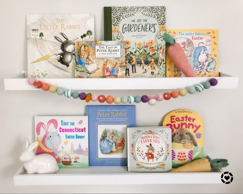 Seasonal Book Shelfie 🌸 I finally got around to switching out our St. Patrick’s Day books for our Easter and Spring Books. #LTKkids #LTKSeasonal Book Shelfie, Easter Books, Spring Books, Books For Kids, Day Book, Passover, Peter Rabbit, Board Books, St Patrick