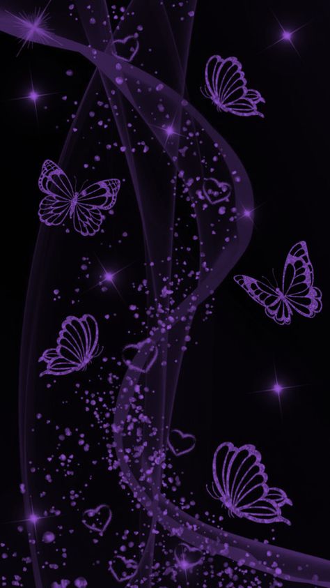 Pink Wallpaper Heart, Black Flowers Wallpaper, Black And Purple Wallpaper, Purple Butterfly Wallpaper, Dark Purple Wallpaper, Pretty Wallpapers Tumblr, Iphone Wallpaper Classy, Butterfly Background, Beautiful Butterflies Art