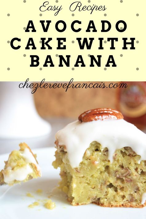 This one bowl avocado cake is so easy to make and moist to eat too! Full of bananas and avocado and no added butter or oil. #avocadocake #bananacake Avocado Cake, Protein Cake, Cake Frosting Recipe, Avocado Banana, Easy Banana Bread Recipe, Banana Cake Recipe, Peanut Butter Cake, Banana Dessert, Gluten Free Recipes Easy