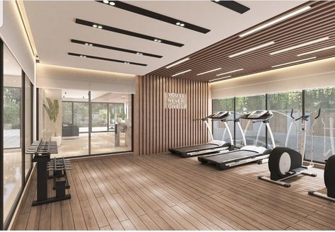 Modern Home Gym Interior Design, Luxury Wellness Center, Gym Design Interior Modern, Gym Ceiling Design, Modern Gym Interior Design, Gym Interior Design Ideas, Modern Home Gym Design, Modern Home Gym, Gym Design Interior