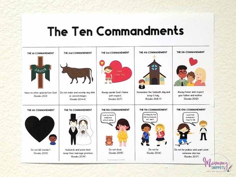 Ten Commandments Bulletin Board, Preschool Ten Commandments, 10 Commandments For Preschoolers, 10 Commandments Printable Free, Ten Commandments For Preschoolers, Free 10 Commandments Printables, Moses 10 Commandments Craft, Ten Commandments Printable Free, 10 Commandments Craft For Kids