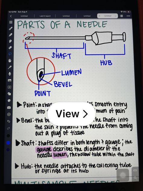 Lemon8 · Phlebotomy Notes: Parts of a Needle 💉  · @Schiann_ Phlebotomy Notes Aesthetic, Order Of Draw Phlebotomy Mnemonic, Phlebotomy Notes, Phlebotomy Study Notes Order Of Draw, Order Of Draw Phlebotomy Projects, Phlebotomy Study Notes, Phlebotomy Nha Exam, Phlebotomy Aesthetic, Phlebotomy Certification