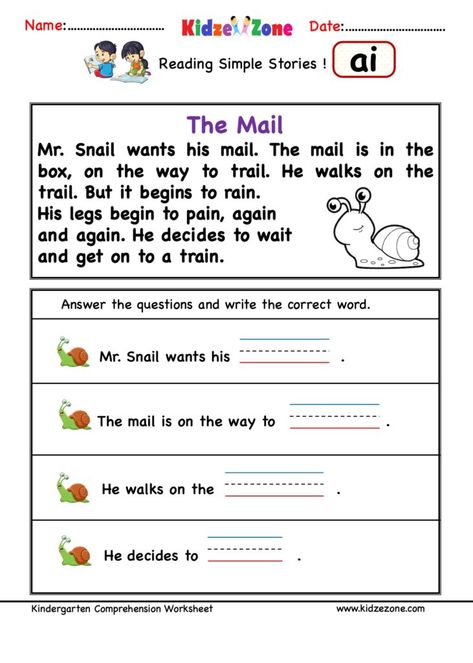 Phonics Reading Comprehension, Ie Sound Phonics Worksheets, Kindergarten Reading Activities Phonics, Kindergarten Comprehension Worksheets, Simple Reading Comprehension, Phonic Reading, Decodable Passages, Word Family Reading, Kindergarten Word Families