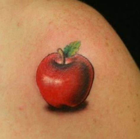 Red Apple Tattoo, Apple Tattoo, Tattoo Red, Tattoos Ideas, Red Apple, Cool Tattoos, Body Art, Fruit, Tattoos