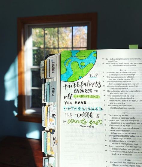 Psalm 119 Bible Journaling, Aesthetic Bible Cover, Revelation Bible Journaling, Psalm Bible Journaling, Catholic Bible Journaling, Bullet Journal Beginning, Bible Cover Ideas, Bible Art Journaling Ideas, Psalms Bible Journaling