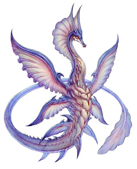 Water Dragon Drawing, Water Dragon Art, Mythical Water Creatures, Game Art Design, Terra Battle, Mythical Sea Creatures, Water Dragon, Creature Drawings, Fantasy Creatures Art