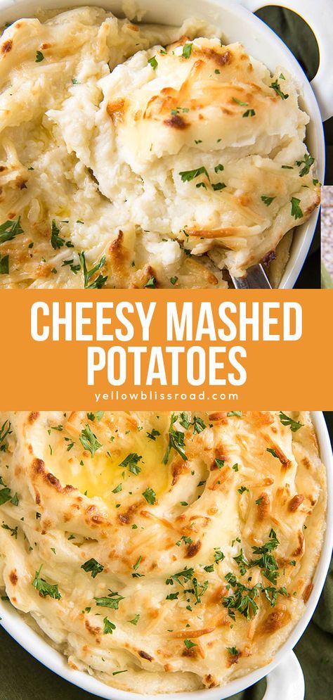 Easter Mashed Potatoes, Yellow Mashed Potatoes Recipes, Mashed Potato Side Dishes, Yellow Potatoes Mashed, Cheesy Mashed Potatoes Recipe, Boursin Mashed Potatoes, Baked Mashed Potatoes, Potatoes Baked, Potato Side Dish