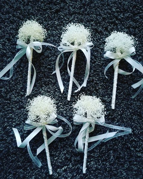 Wedding Styles Themes, Gypsophila Bouquet, Gypsophila Flower, Wedding Pen, Flower Girl Wand, Bridal Bouquet Flowers, Baby S Breath, Baby Colors, Polymer Clay Flowers