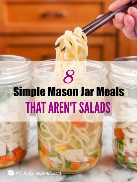 Making recipes that fit in a mason jar is super easy, I just always thought that is was always salads. But I just learned that it is easy to make potable lunches that aren’t salads. How cool is that?! These single serve recipes are genius and range from breakfast to desserts and everything in between. Making portable meals is just a brilliant idea for the workplace. This is a must have! Pinning for now! Mason Jar Lunches Healthy, Mason Jar Meal Prep Lunch, Jar Lunch Ideas, Food Truck Recipes, Mason Jar Recipes, Mason Jar Soup, Mason Jar Meal Prep, Mason Jar Lunch, Salad Jar Recipe