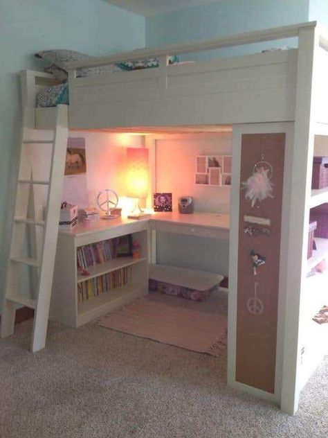 Girls Loft Bed, A Loft Bed, Loft Beds, Girl Bedroom Designs, Girls Rooms, Small Room Design, Bedroom Loft