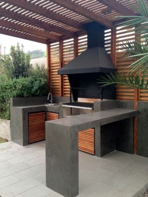 Outdoor Barbeque Area, Design Per Patio, Outdoor Grill Station, Outdoor Barbeque, Outdoor Kitchen Decor, Outdoor Kitchen Design Layout, Backyard Kitchen, Outdoor Kitchen Patio, Bbq Kitchen