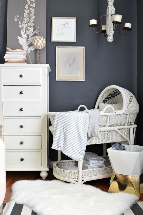 Baby bassinet pottery barn nursery ideas Room White Furniture, Pottery Barn Nursery, Pottery Barn Bassinet, Wicker Bassinet, Baby Boy Room Nursery, Nursery Room Boy, Room White, Baby Bassinet, Nursery Inspiration