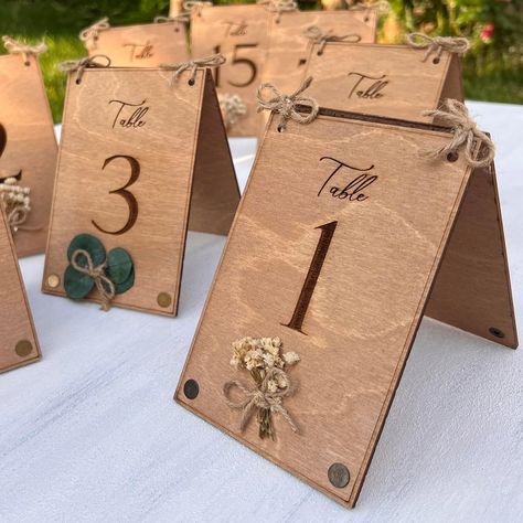 Eucalyptus & Floral Wood Wedding Table Numbers, Wood Rustic Table Number for Weddings, pack of 3 and up to pack of 20 Wood Wedding Table Numbers, Wood Wedding Table, Table Numbers Wood, Bohemian Wedding Ideas, Wood Table Numbers Wedding, Wine Theme Wedding, Wooden Table Numbers Wedding, Rustic Bohemian Wedding, Rustic Table Numbers