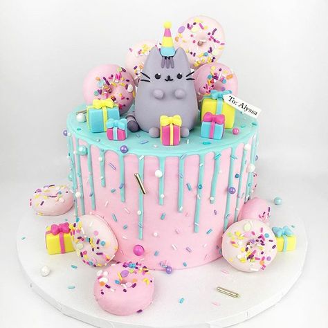 Fondant Cake Ideas, Cat Fondant, Pusheen Cake, Fall Filter, Cat Birthday Cake, Pusheen Birthday, Birthday Cake Inspiration, 9th Birthday Cake, Birthday Cake For Cat