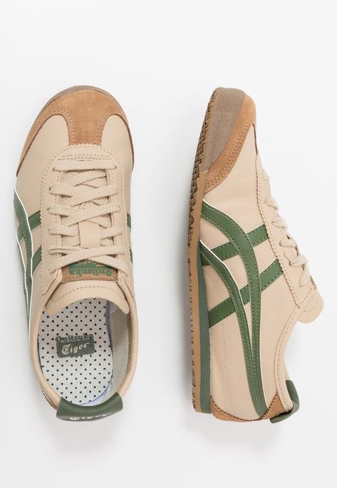 Neutral tone brown green shoes Tiger Mexico 66, Onitsuka Tiger Mexico 66, Mode Hippie, Dr Shoes, Mexico 66, Funky Shoes, Vintage Sneakers, Shoe Inspo, Aesthetic Shoes