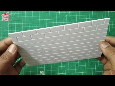 How to make Brick Wall | Miniature Brick Wall | Foam Board Brick Wall @CraftBoxStudio - YouTube Foam Brick Wall Ideas, Miniature Brick Wall, Foam Brick Wall, Brick Wall Ideas, Rock Border, Garden Rock Border, Edging Ideas, Dolls House Interiors, Miniatures Tutorials