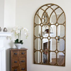 Unique Gift Ideas and Personalised Gifts | notonthehighstreet.com Window Mirror Decor, Stand Up Mirror, Huge Mirror, Faux Window, Classic Mirror, Decorative Mirrors, Metal Frame Mirror, Large Wall Mirror, Frameless Mirror