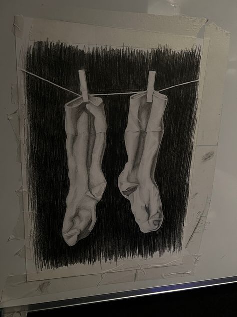 Socks drawing by a pencil Socks Drawing Sketches, Sock Painting, Socks Sketch, Sketch Training, Socks Drawing, Ap Art, A Pencil, Realistic Drawings, Art Project