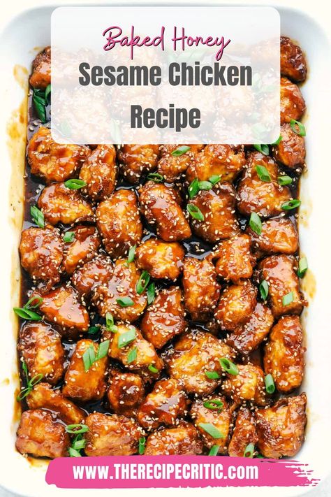 20 Minute Honey Sesame Chicken 12 Tomatoes, Baked Crunchy Pretzel Honey Balsamic Chicken, Oven Baked Sesame Chicken, Honey Sesame Chicken Healthy, Sesame Soy Chicken, Air Fryer Honey Sesame Chicken, Honey Ginger Sesame Chicken, Honey Garlic Sesame Chicken, Honey Sesame Chicken Crock Pot