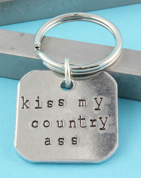 StampinOffThePath - Etsy Western Fashion Jewelry, Western Car, Country Girl Life, Cowgirl Accessories, Country Jewelry, Country Things, Cars Accessories, Metal Stamped Jewelry, Hand Stamped Keychain