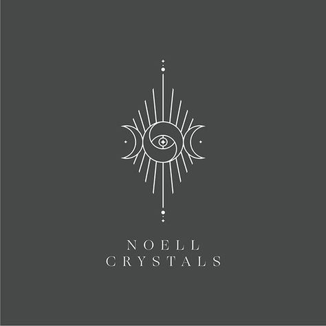 Logo design for the magical @noell_crystals ✨✨ #Regram via @generated Cosmic Logo Ideas, Celestial Logo Design, Mystic Logo Design, Celestial Logo, Crystals Art Drawing, Instagram Logo Design, Mystic Logo, Fantasy Logo, Spiritual Logo