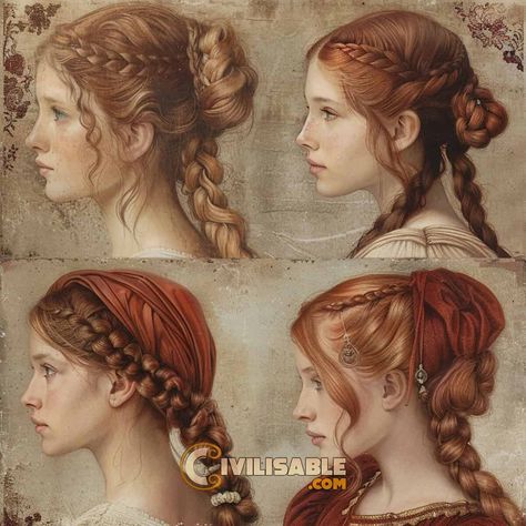 The Borgias Hairstyles, Byzantine Hairstyle, Rennisance Hair Styles, Medieval Braided Hairstyles, Traditional German Hairstyles, Georgian Hairstyles, Snood Hairstyles, Rennaisance Hairstyle, Norwegian Hairstyles