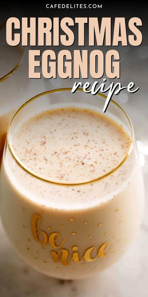 Egg Nog Recipe Easy, Best Eggnog Recipe, Whipped Egg Whites, How To Make Eggnog, Eggnog Recipe Homemade, Christmas Eggnog, Creamy Eggnog, Easy Eggnog, Homemade Eggnog