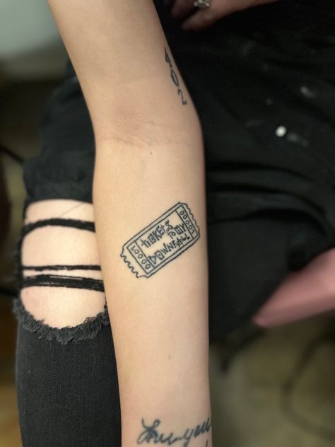 Machine Gun Kelly Tattoo on a diehard fan! Tickets To My Downfall Tattoo, Mgk Tattoos Ideas, Mgk Tattoos, Maybe Tattoo, Tickets To My Downfall, Tattoos 2024, Fan Tattoo, Cute Tats, Make Tattoo