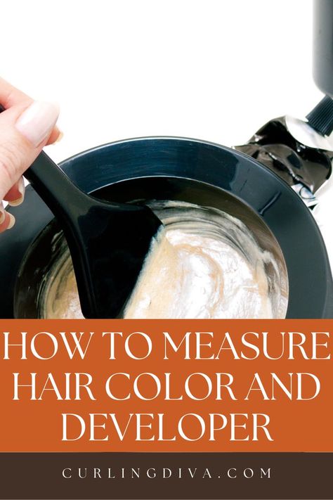 How to measure hair color and developer Hair Dye Mixing Chart, Hair Color Developer Chart, 30 Volume Developer On Dark Hair, Hair Dye Colors For Brunettes No Bleach, Mixing Hair Color At Home, Hair Color Mixing Ratio, How To Mix Hair Color With Developer, Ion Hair Color Formulas, Hair Developer Volume Chart