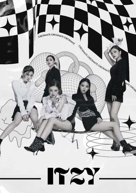 Black And White K Pop Posters, K-pop Poster Prints, Itzy Black And White Poster, Kpop Poster Collage Wall, Kpop Posters Aesthetic Black And White, Kpop Printable Poster, Kpop Prints Black And White, Black Kpop Poster, Printable Kpop Posters