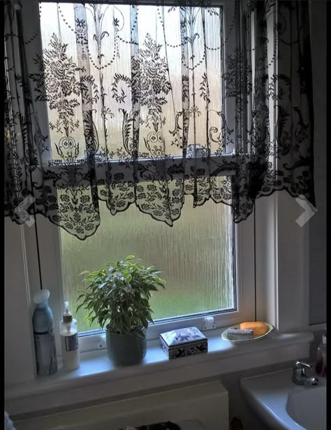 Purple Lace Curtains, Black Lace Curtains Bedroom, Witchy Curtains, Black Lace Curtains, Lace Curtains Kitchen, Lace Curtains Bedroom, Victorian Curtains, Vintage Lace Curtains, Lace Curtain