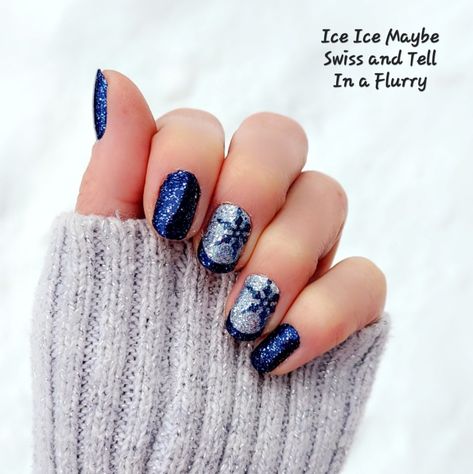 New Year, new mani. Ice Ice Maybe 🧊 Swiss and Tell 🤍 In a Flurry ❄️ Winter vibes New Years Color Street Nails, Color Street In A Flurry, Arctic Evening Color Street, Color Street Mixed Mani 2024, Color Street Holidaze Mixed Mani, Color Street Snowed In, Color Street Nourish The Need, Color Street Mixed Mani, Manicure Colors