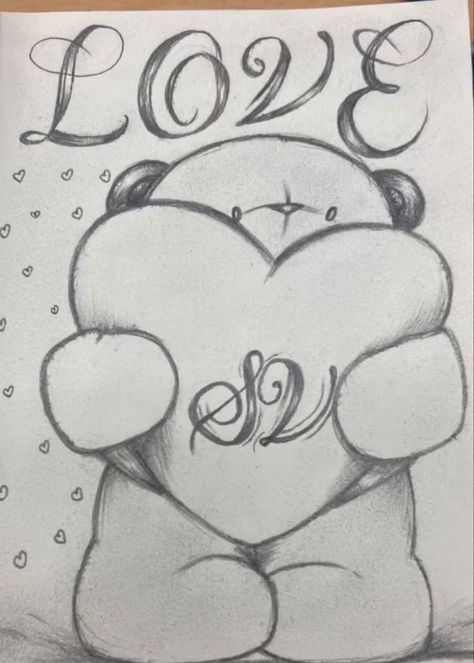 Drawing Coloring Pages, Drawings For Him, Easy Graffiti, Easy Graffiti Drawings, Drawings For Boyfriend, I Love You Drawings, Cholo Art, Arte Do Kawaii, Chicano Drawings