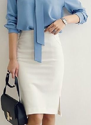 Classy Office Wear, Skirts Design, Classy Office, Womens Jumpsuits Casual, Best Casual Outfits, Sheath Skirt, Buy Skirts, Pencil Skirt White, Elegant Skirt