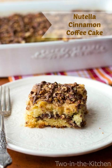 Nutella Cinnamon Struesel Coffee Cake  Two in the Kitchen vii Skor Bars, Cinnamon Coffee Cake, Crunch Cake, Cinnamon Coffee, Nutella Recipes, Cake Toppings, Breakfast Treats, Let Them Eat Cake, Stick Of Butter