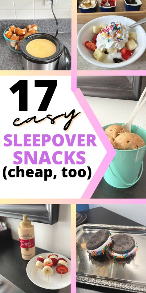 Easy Sleepover Recipes, Slumber Party Cupcake Ideas, Group Baking Ideas, Slumber Party Treats, Sleepover Cupcakes Ideas, Sleepover Appetizers, Teenage Party Snacks, Slumber Party Dinner Ideas, Pajama Party Snacks